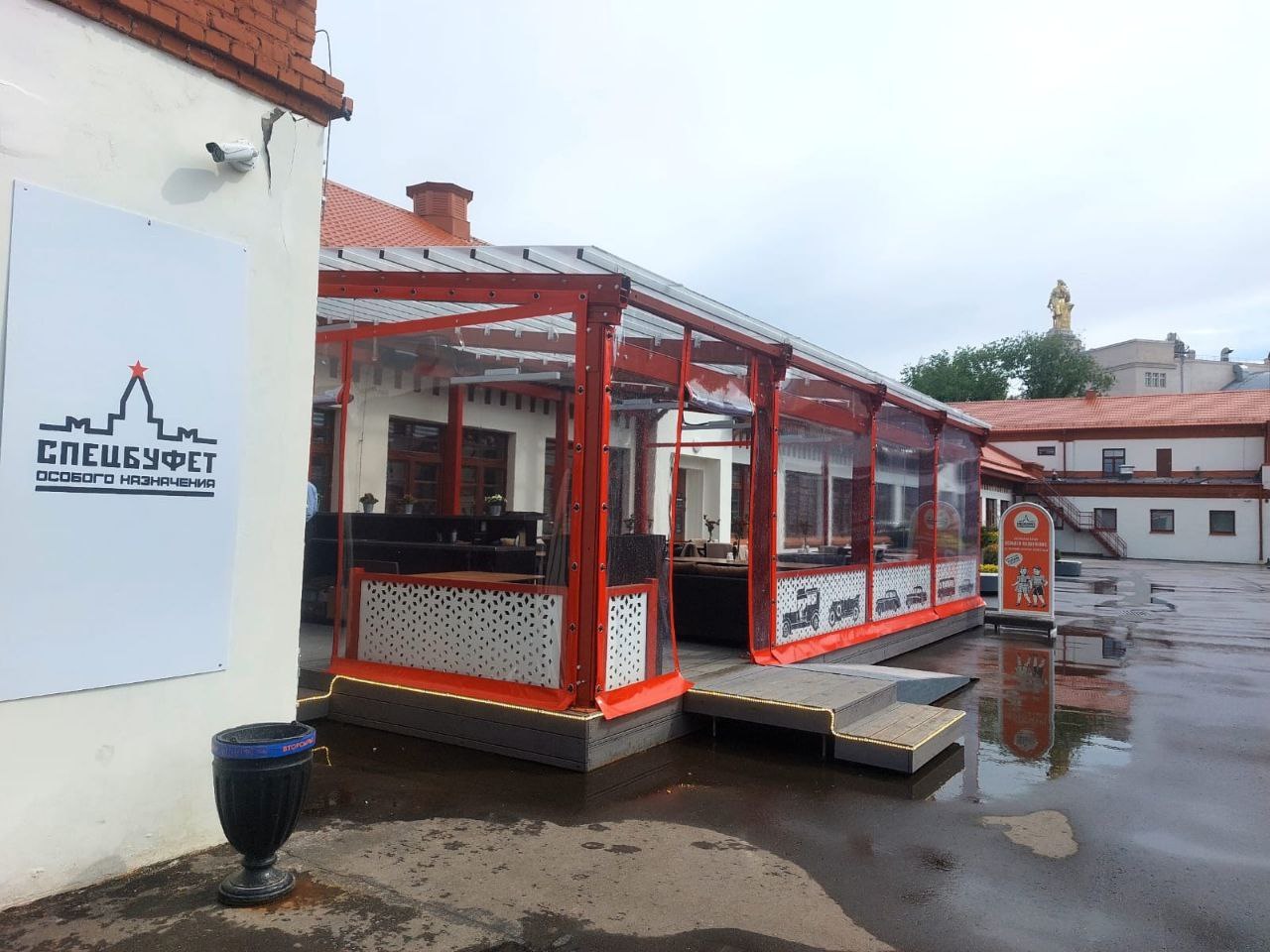 ПВХ шторы для летней террасы кафе в городе Хотьково